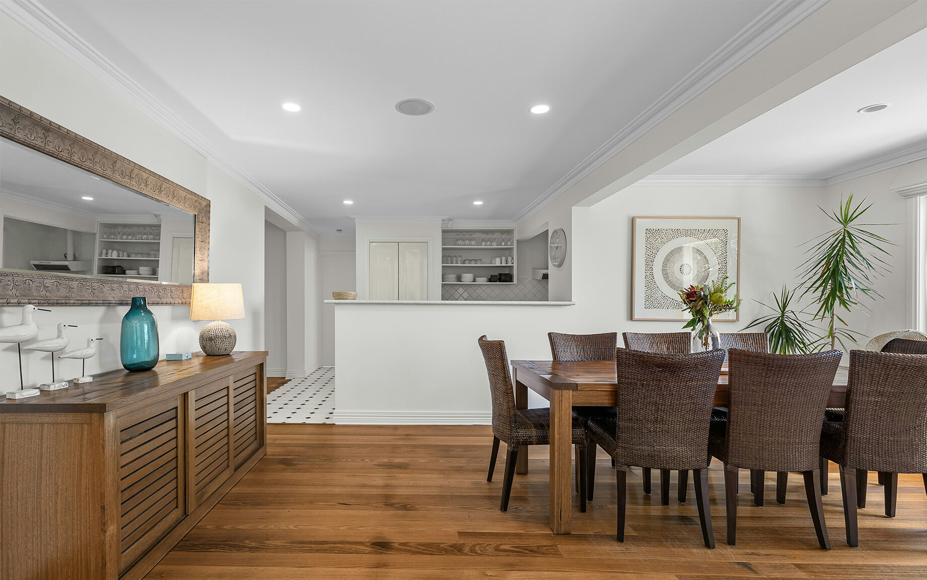 Living room with hardwood flooring