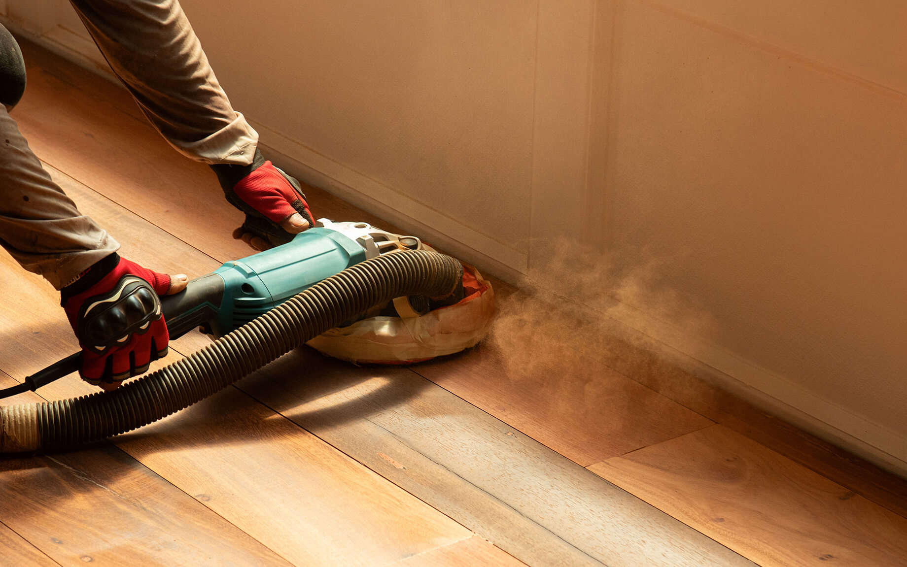 Hardwood floor refinishing