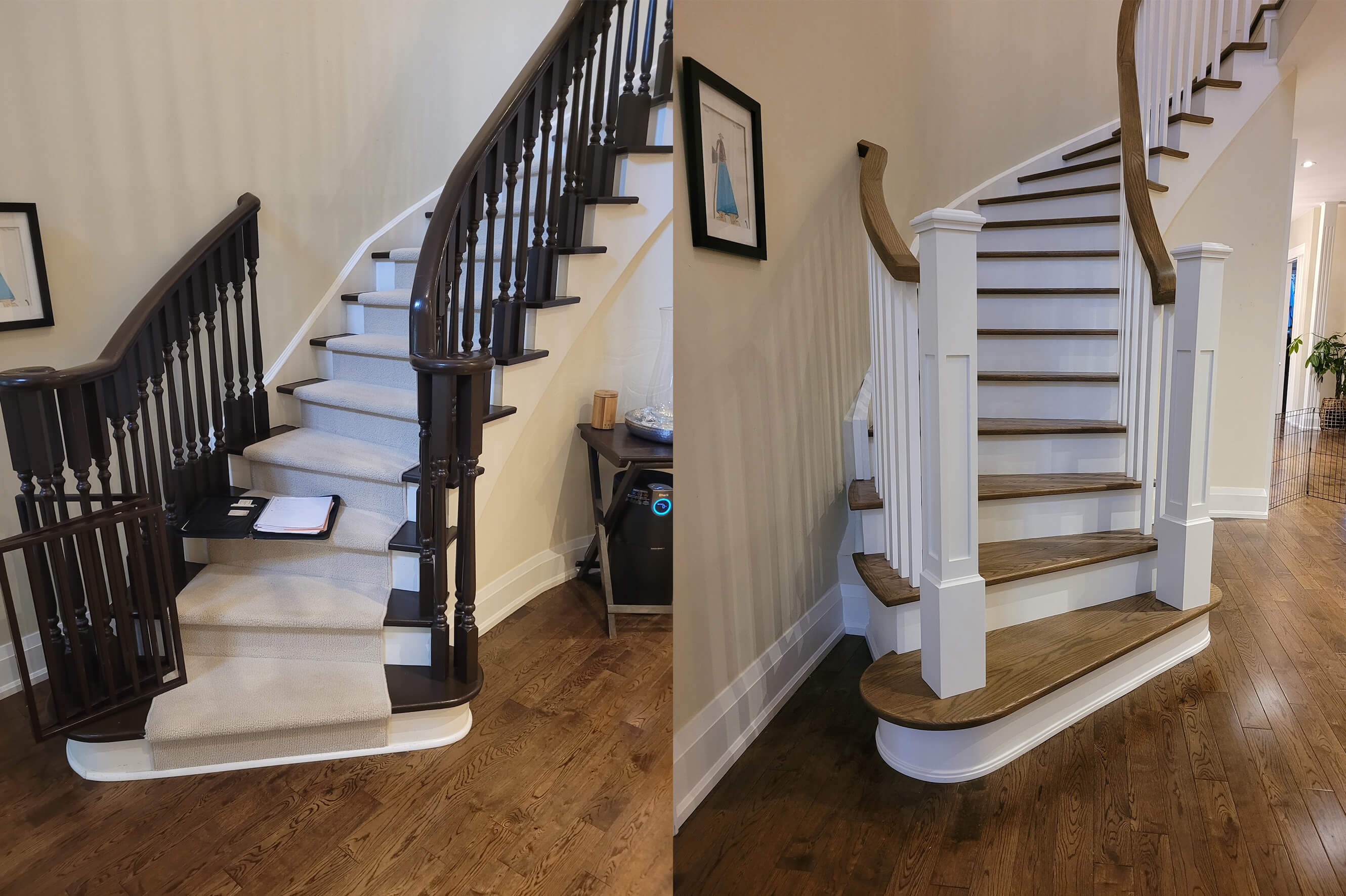 Custom staircase installation in Oakville