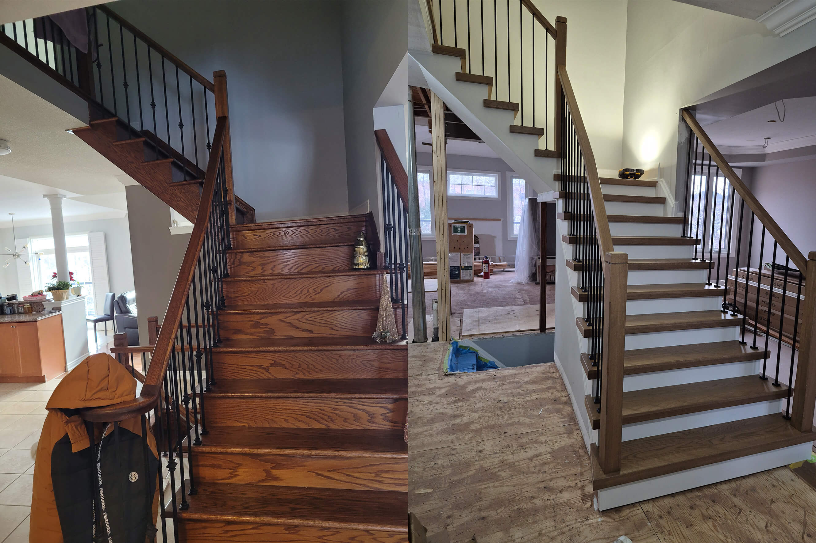 Custom staircase installation in Mississauga
